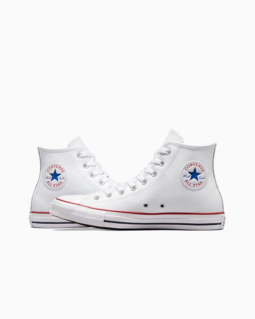 Dámské Boty Vysoké Converse Chuck Taylor All Star Læder Bílé | CZ F31IA52